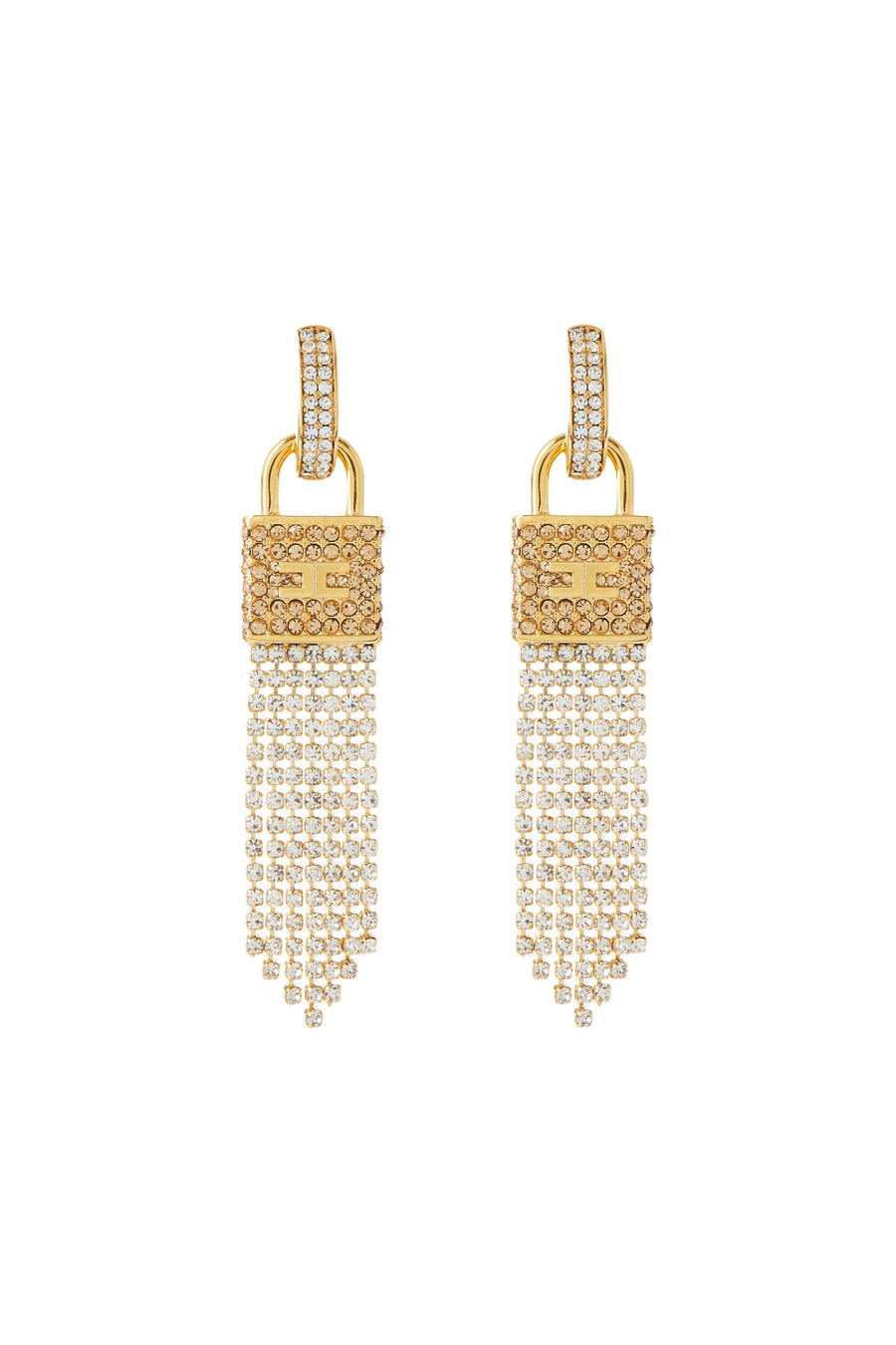 Orecchini pendenti con strass - Elisabetta Franchi® Outlet