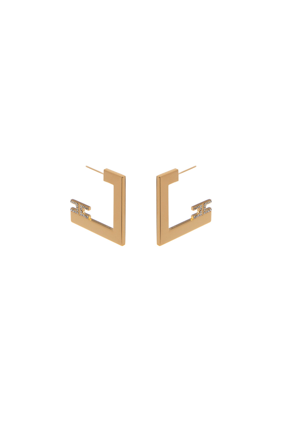 Boucles d'oreilles double logo géométrique - Elisabetta Franchi® Outlet
