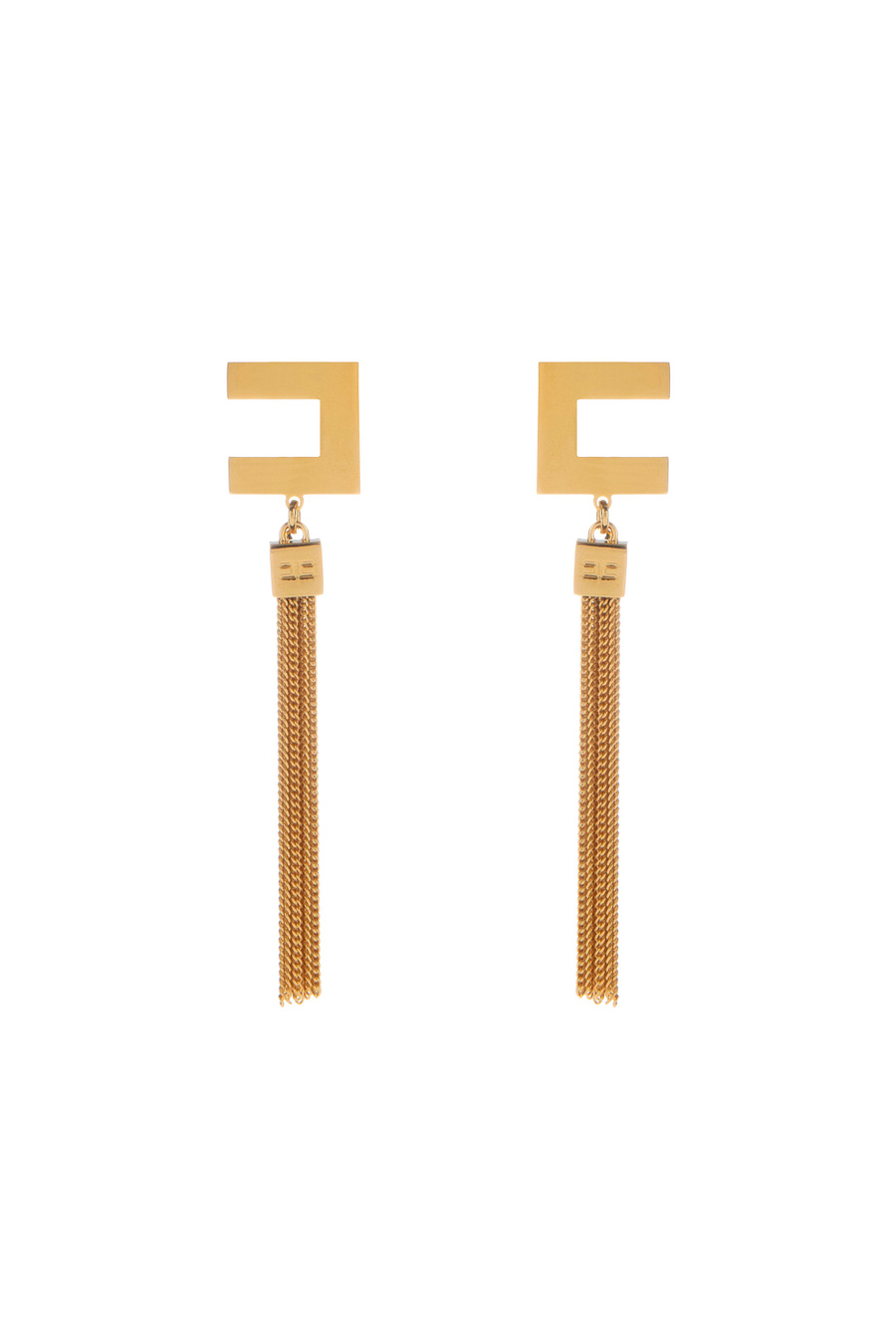 Pendant logo earrings with tassels - Elisabetta Franchi® Outlet