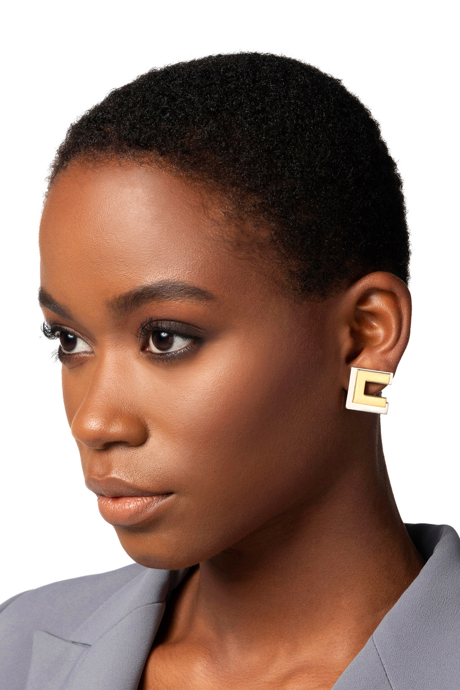 Earrings with doubled logo - Elisabetta Franchi® Outlet