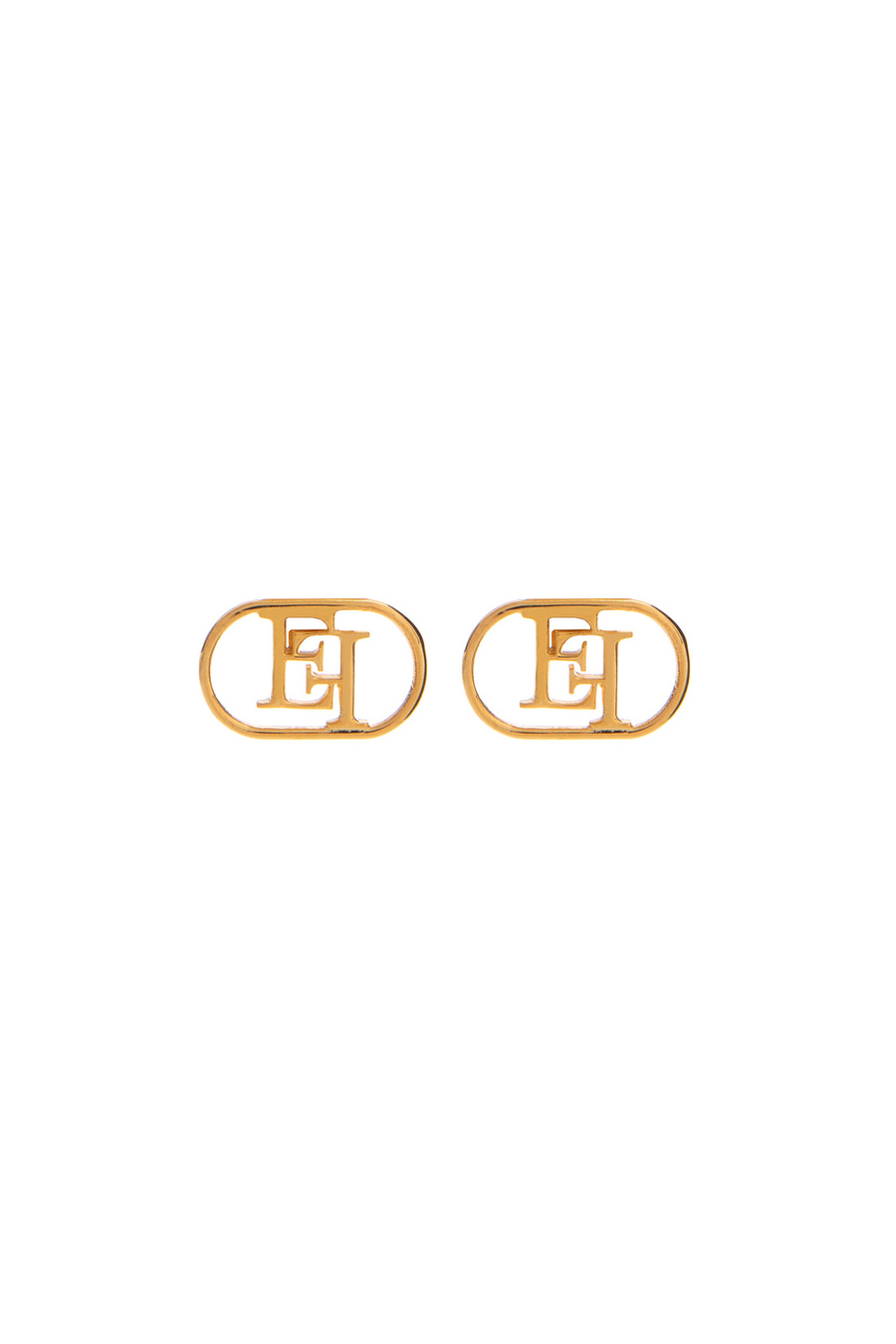 Earrings with oval logo - Elisabetta Franchi® Outlet