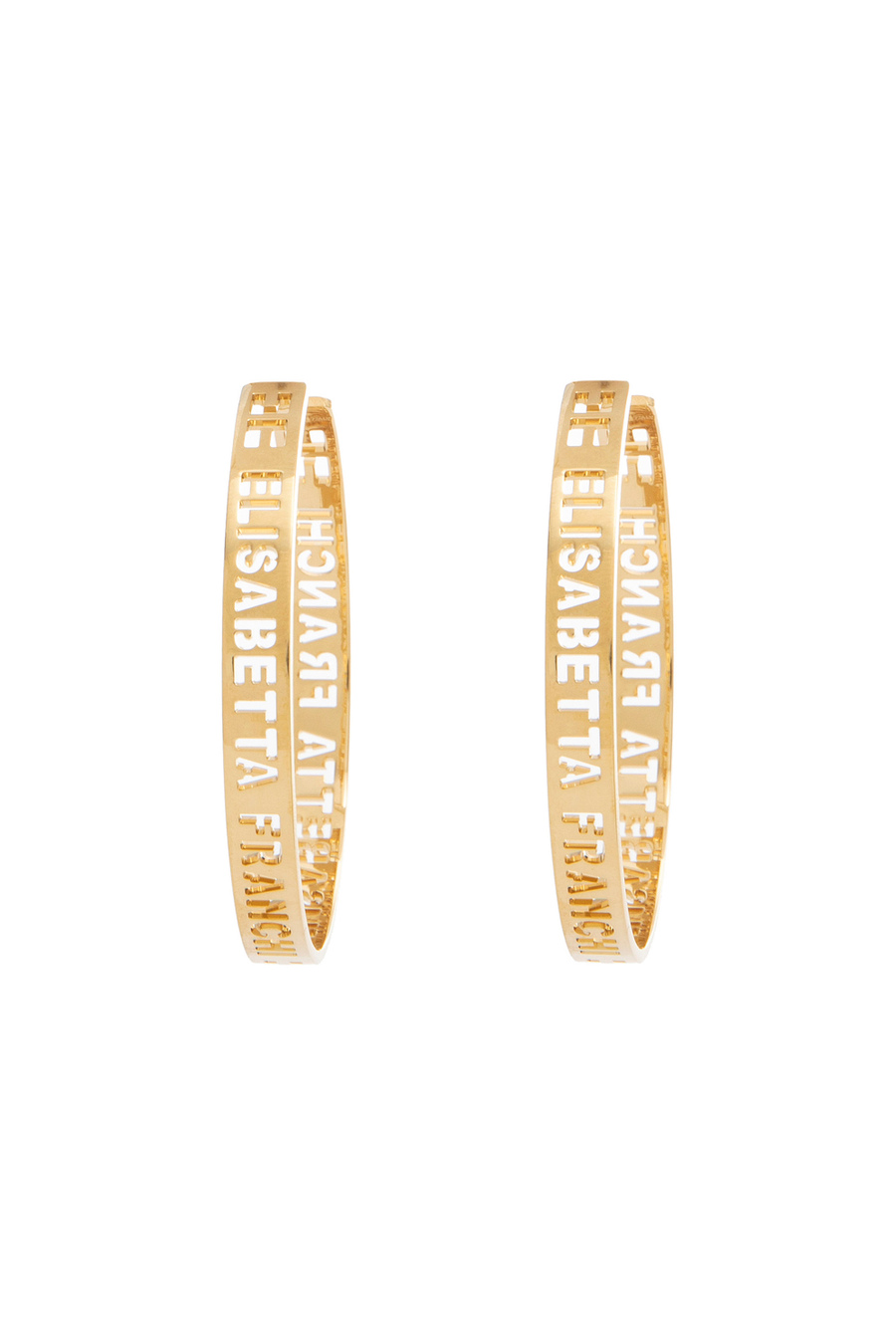Hoop earrings with lettering - Elisabetta Franchi® Outlet
