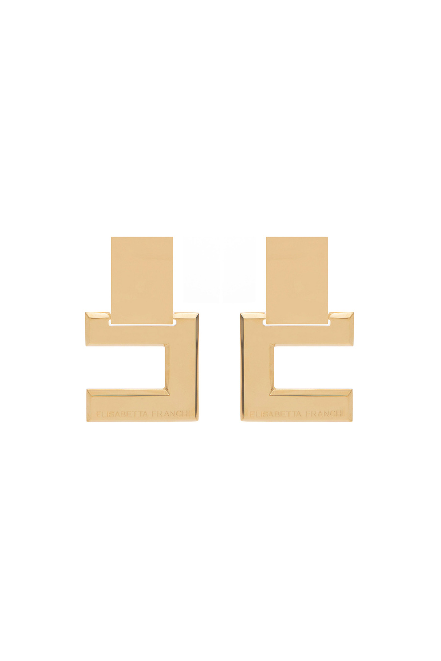 Orecchini logo con incisione - Elisabetta Franchi® Outlet