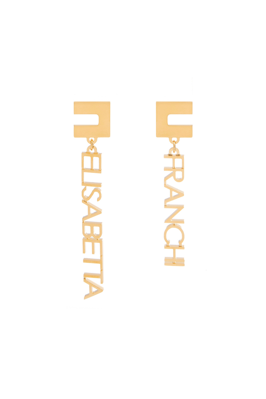 Orecchini logo con lettering pendente - Elisabetta Franchi® Outlet