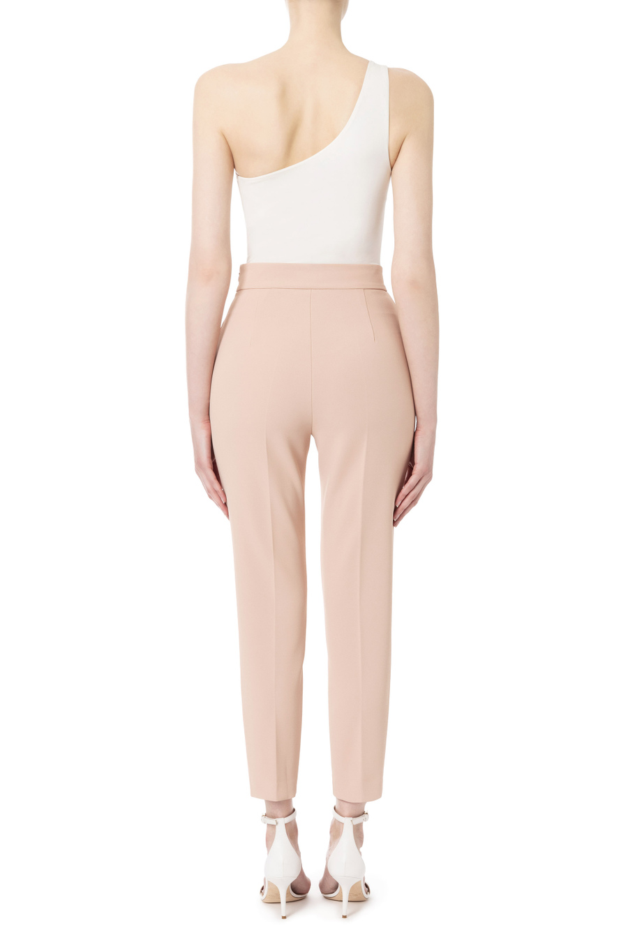 Pantalone a sigaretta con logo - Elisabetta Franchi® Outlet