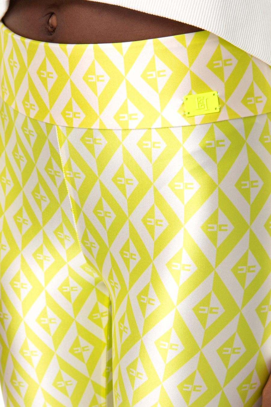 Lycra leggings with diamond print - Elisabetta Franchi® Outlet