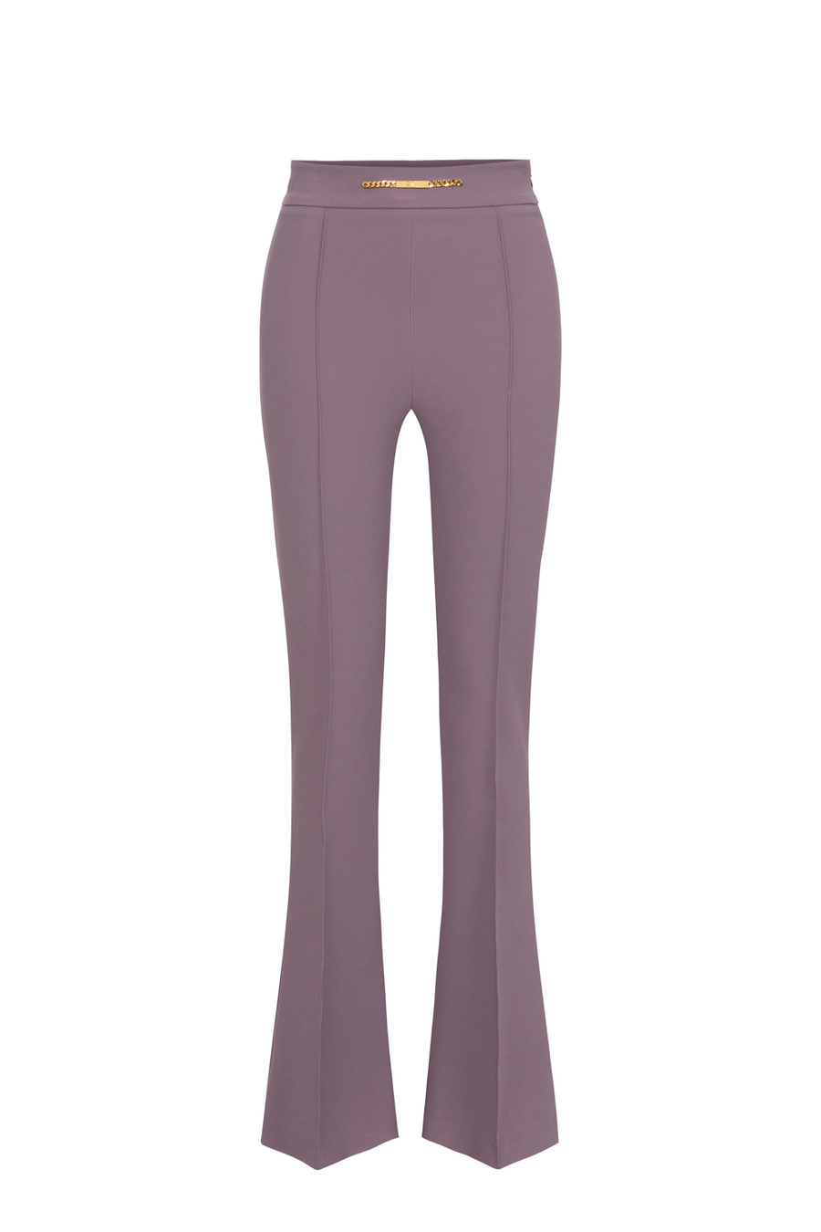 Palazzo trousers in crêpe fabric with horsebit - Elisabetta Franchi® Outlet