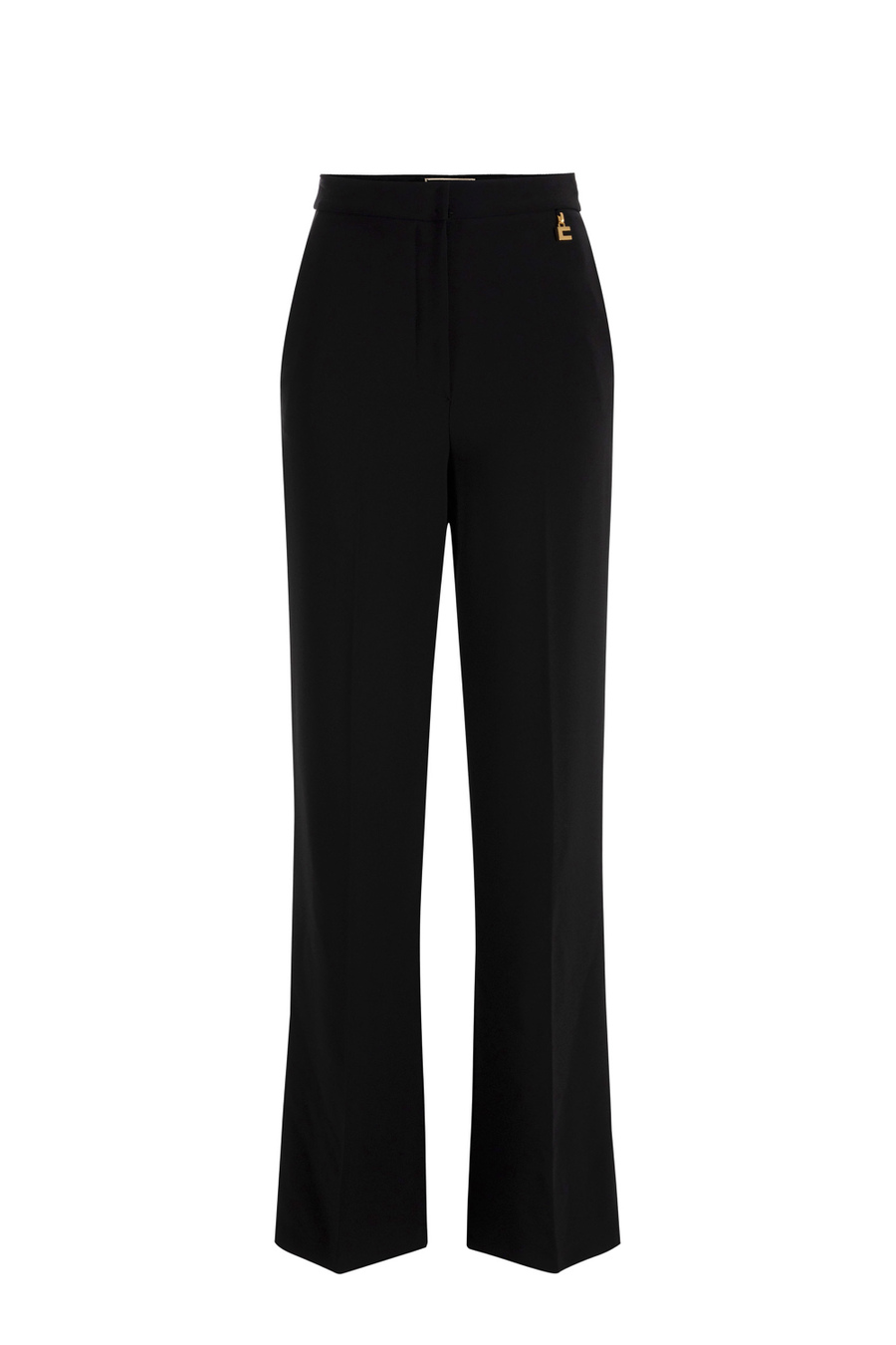 Pantalone dritto in crêpe leggero con charms - Elisabetta Franchi® Outlet