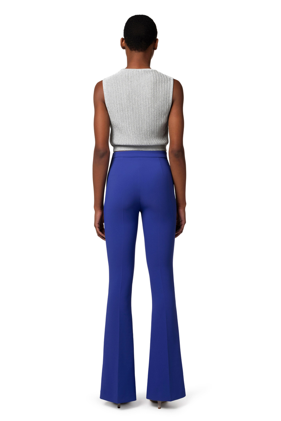 Pantalone palazzo in crêpe stretch con charms - Elisabetta Franchi® Outlet