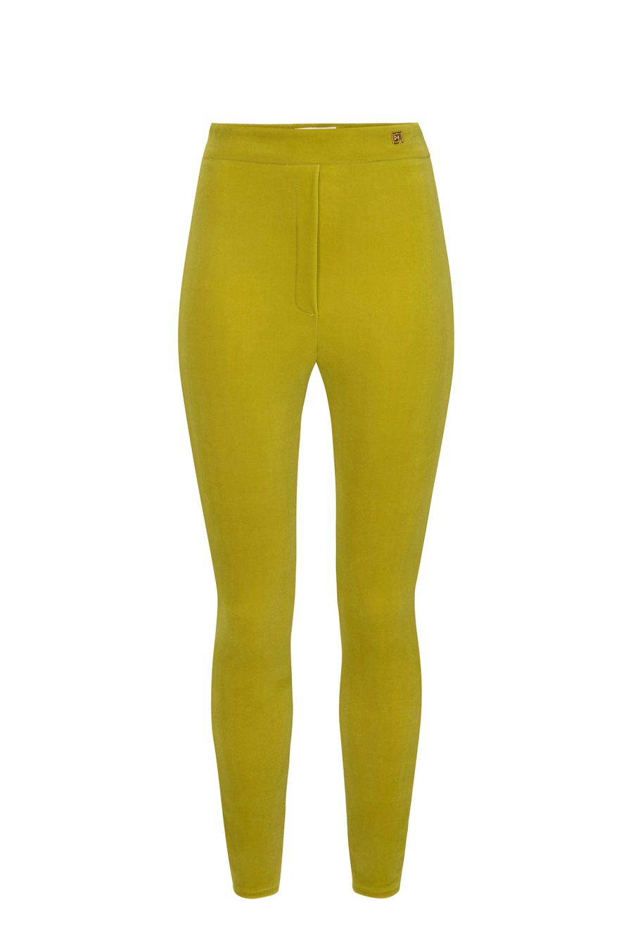 Pantalone dritto in velluto a vita alta - Elisabetta Franchi® Outlet