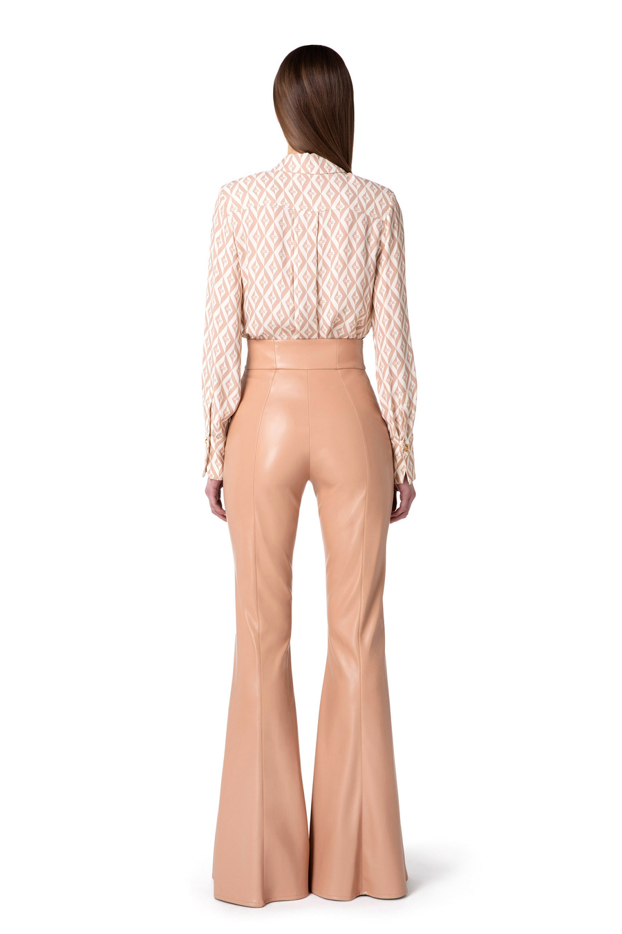 Palazzo trousers in synthetic material - Elisabetta Franchi® Outlet