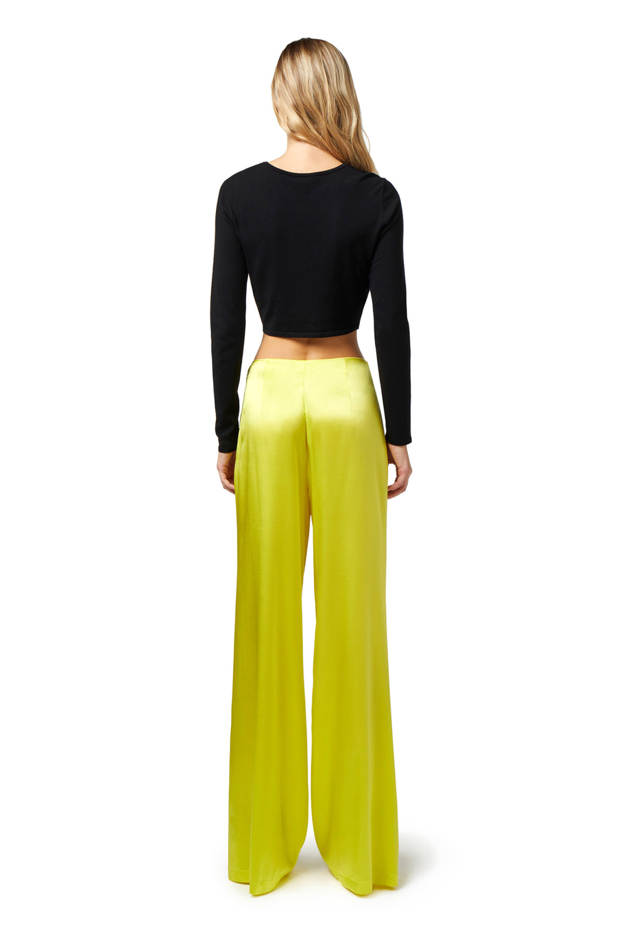Flowing crêpe palazzo trousers - Elisabetta Franchi® Outlet