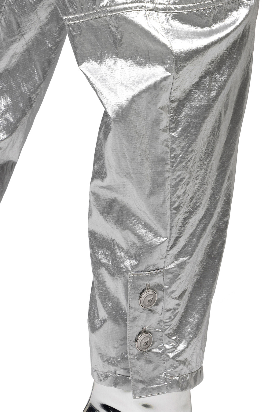 Metallic viscose boyfriend fit trousers - Elisabetta Franchi® Outlet