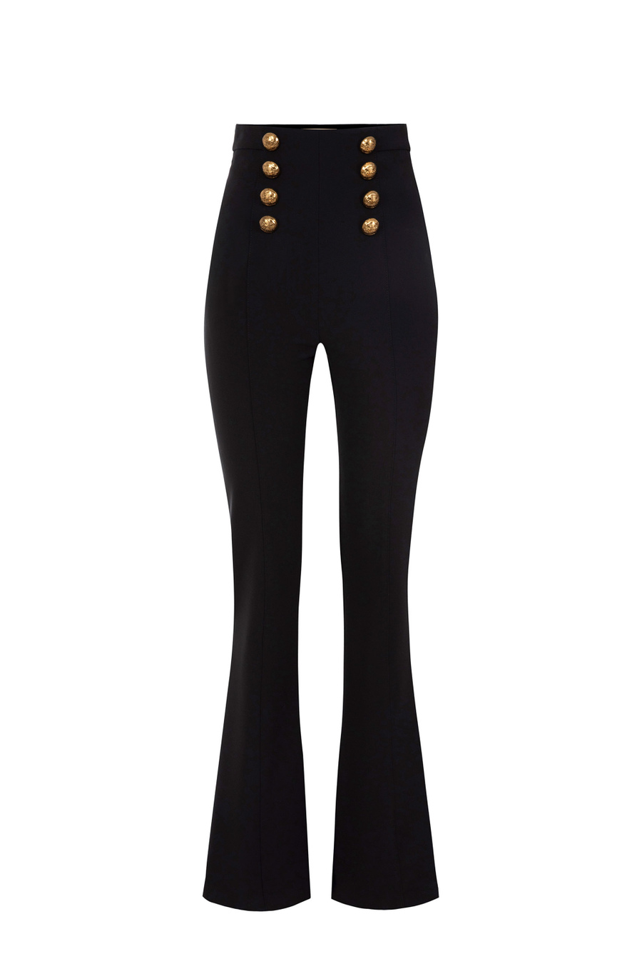 Palazzo trousers in crêpe fabric with buttons - Elisabetta Franchi® Outlet