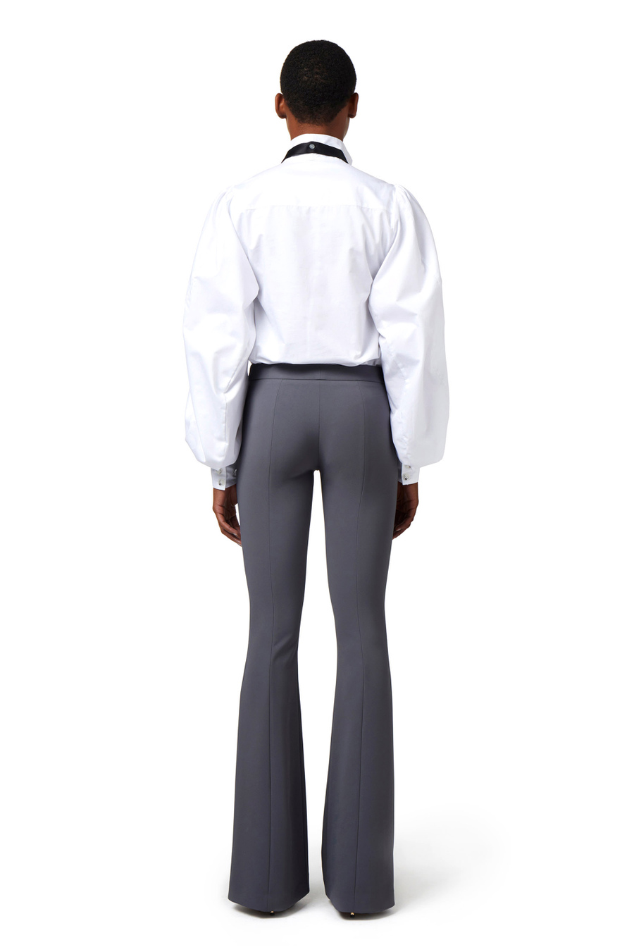 Pantalone a zampa in crêpe leggero - Elisabetta Franchi® Outlet