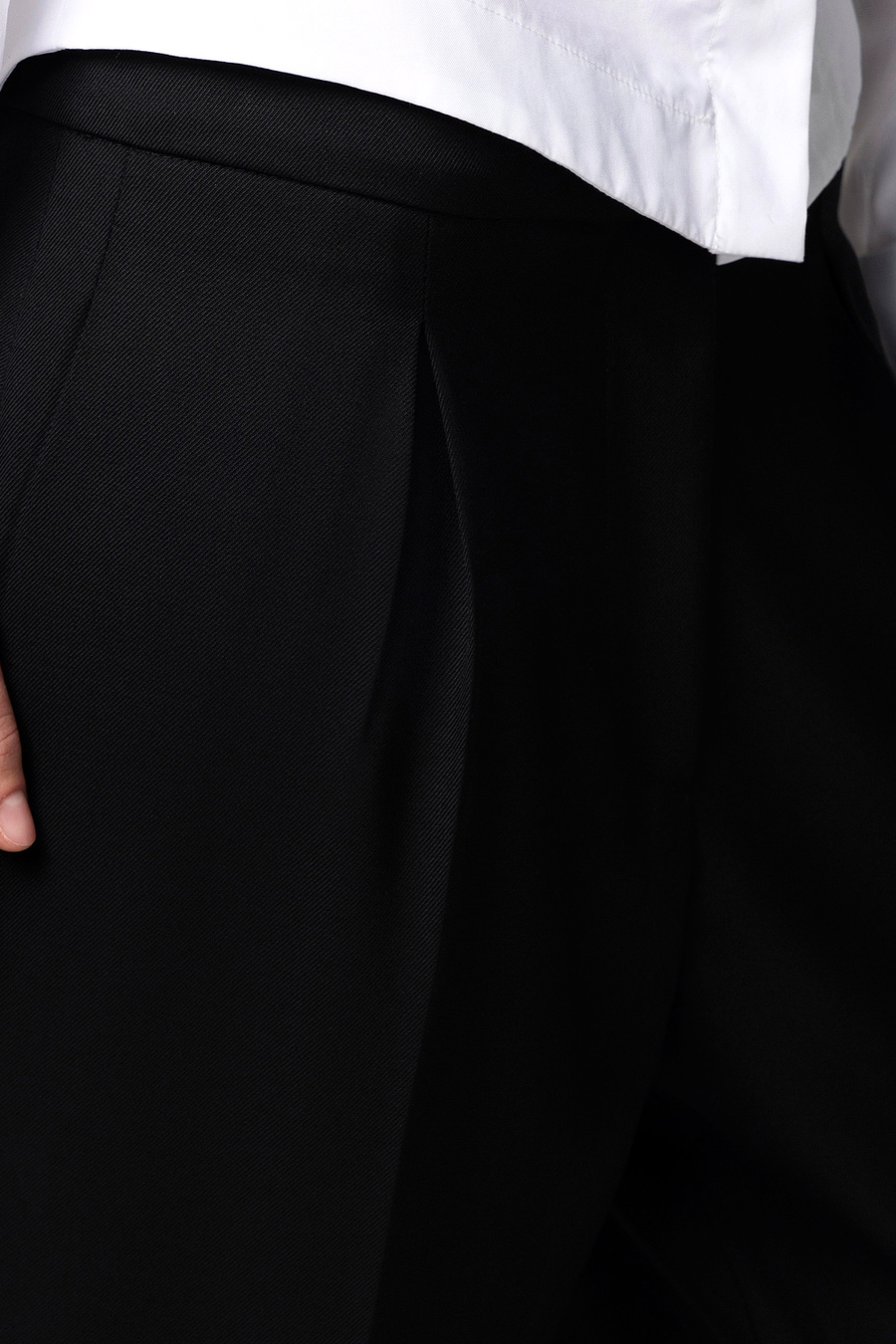 Straight trousers in cool wool with darts - Elisabetta Franchi® Outlet
