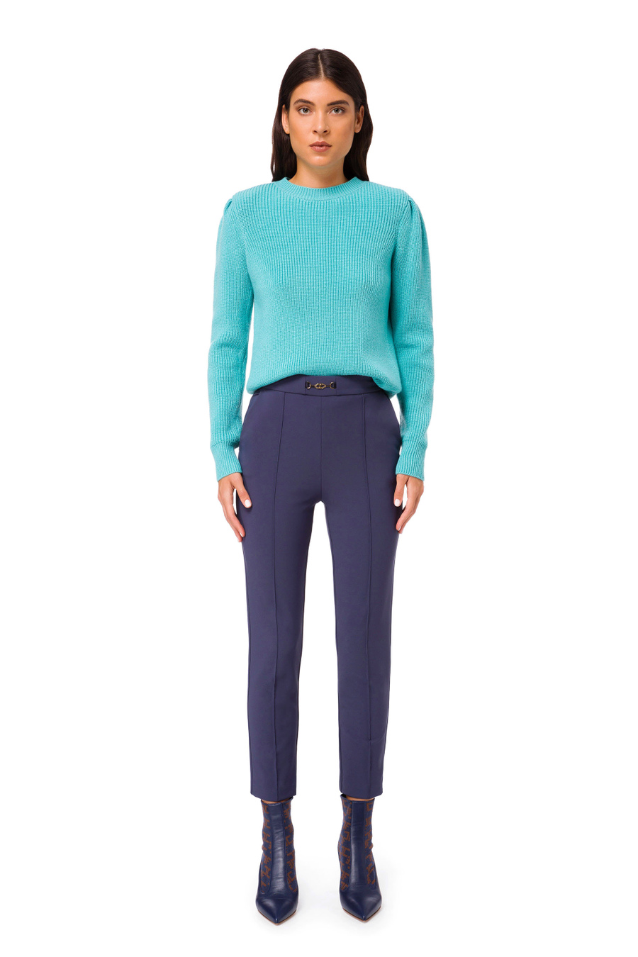 Skinny trousers with accessory - Elisabetta Franchi® Outlet
