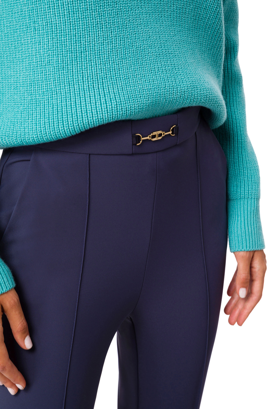 Skinny trousers with accessory - Elisabetta Franchi® Outlet
