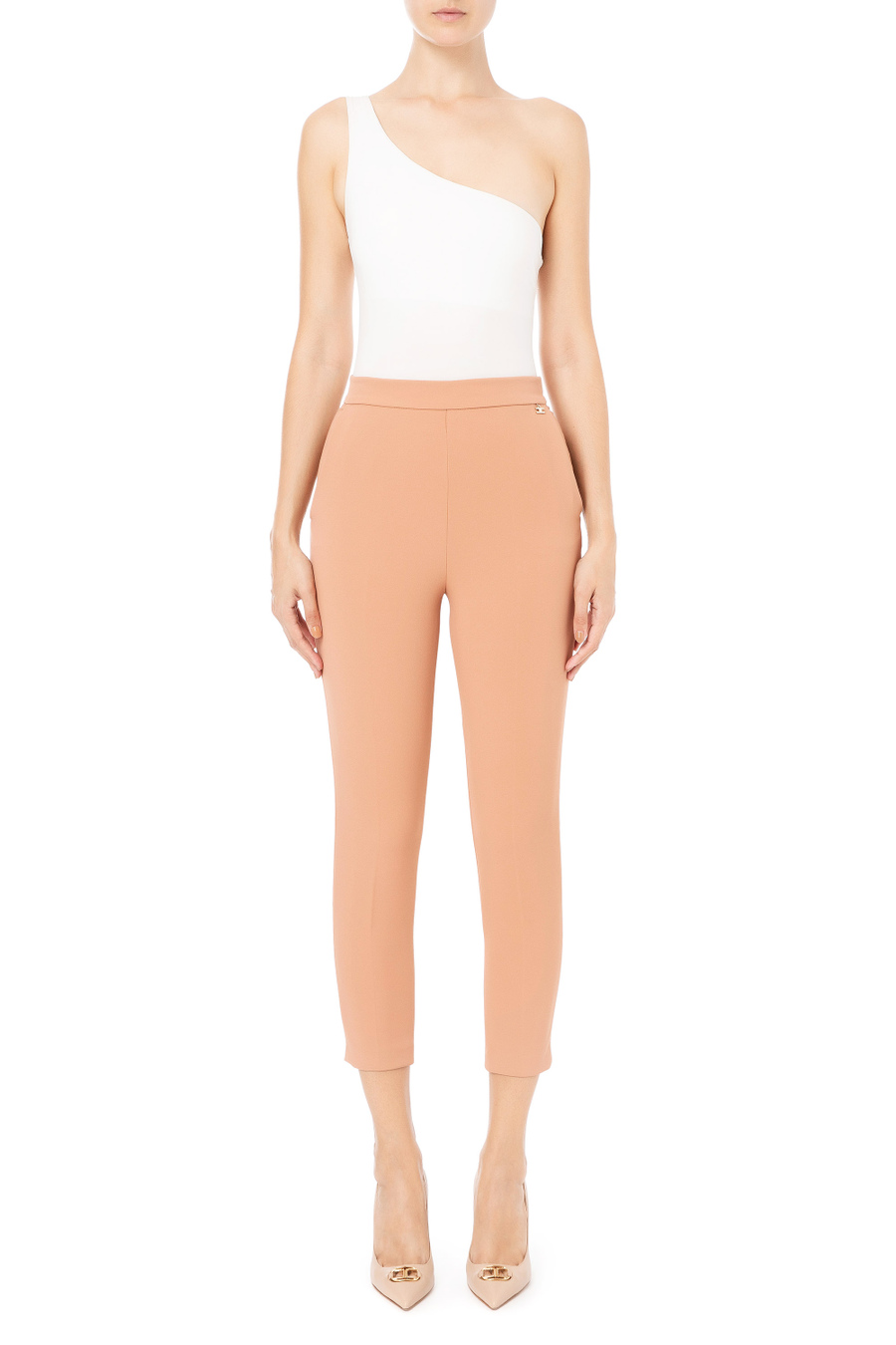 Zigarettenhose mit Band in der Taille - Elisabetta Franchi® Outlet
