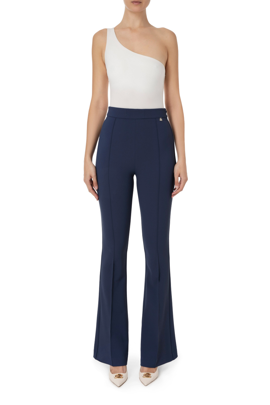 Pantalone stretch a zampa Elisabetta Franchi - Elisabetta Franchi® Outlet