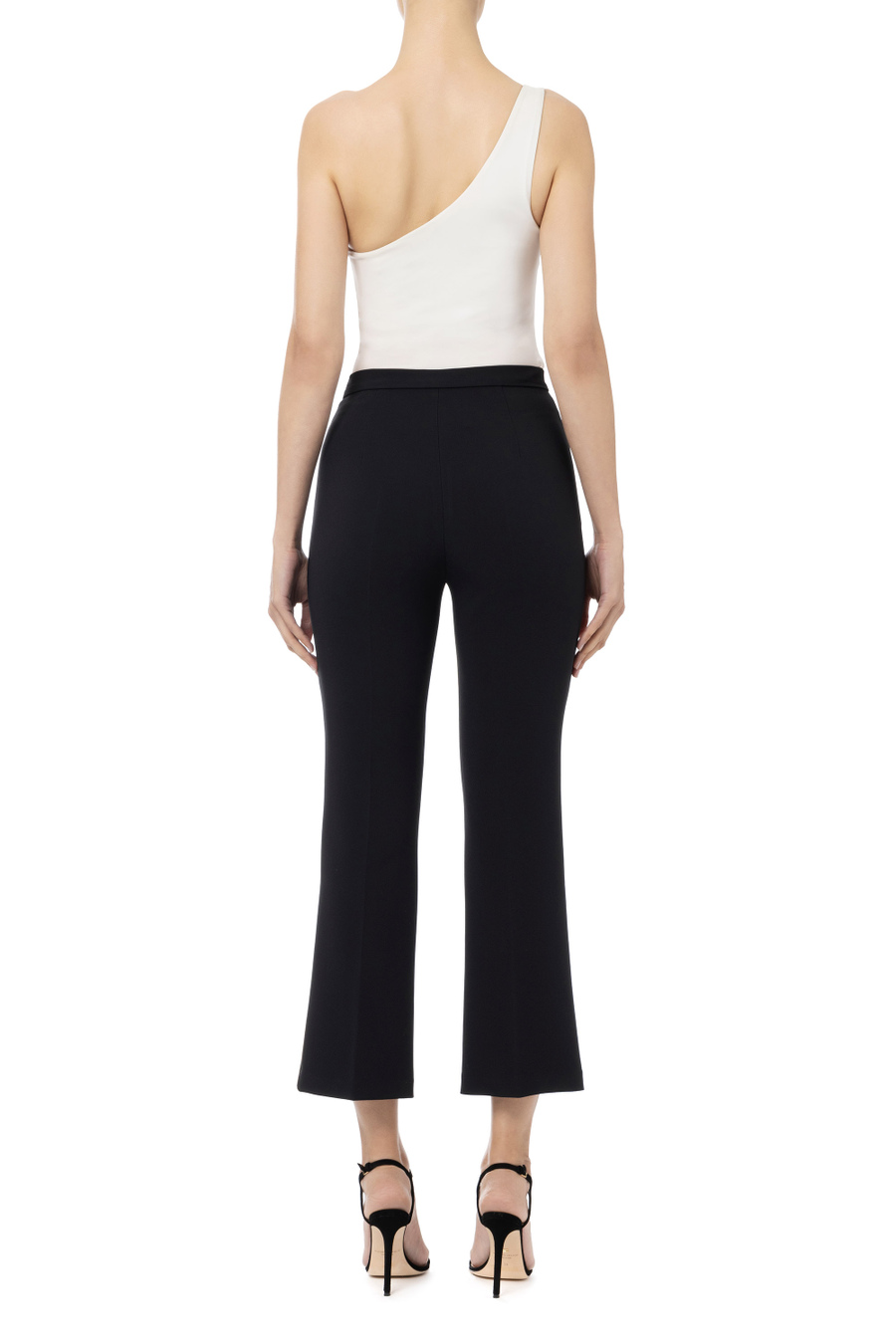 Stretch cropped trousers with studs - Elisabetta Franchi® Outlet
