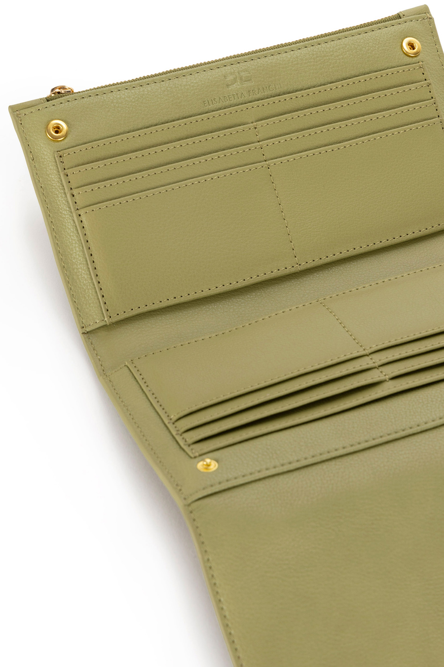 Wallet with strap with metal logo - Elisabetta Franchi® Outlet