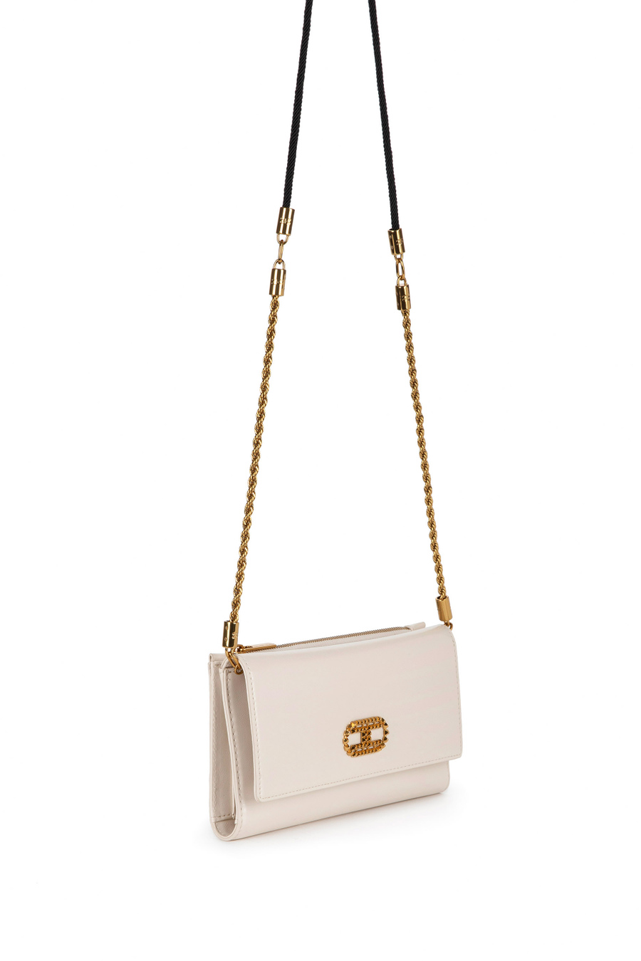 Deep Night maxi wallet with shoulder strap - Elisabetta Franchi® Outlet