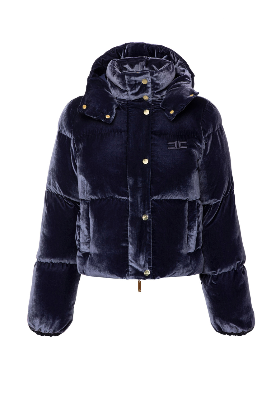 Velvet crop down jacket - Elisabetta Franchi® Outlet