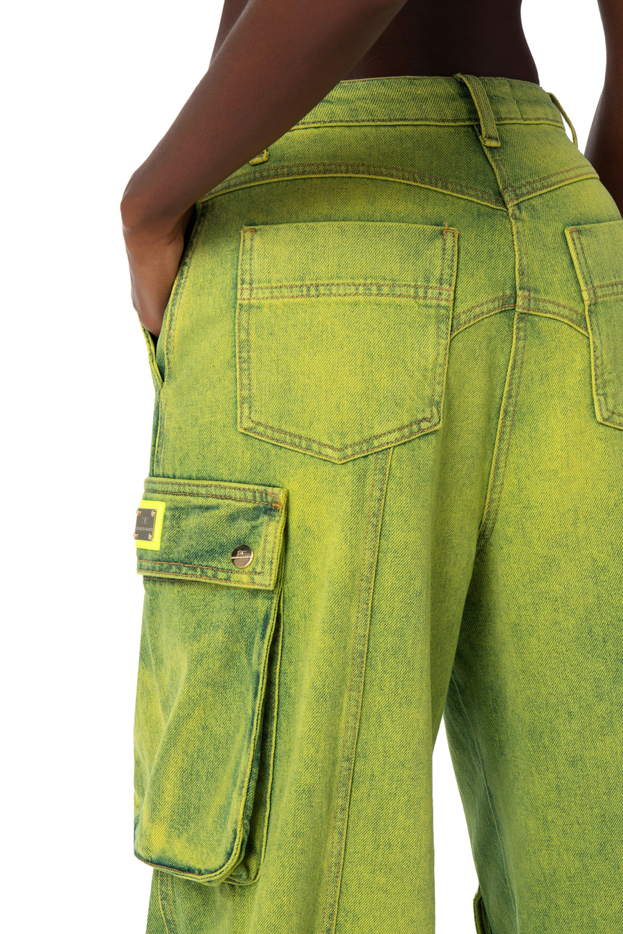 Cargo jeans with drawstring - Elisabetta Franchi® Outlet