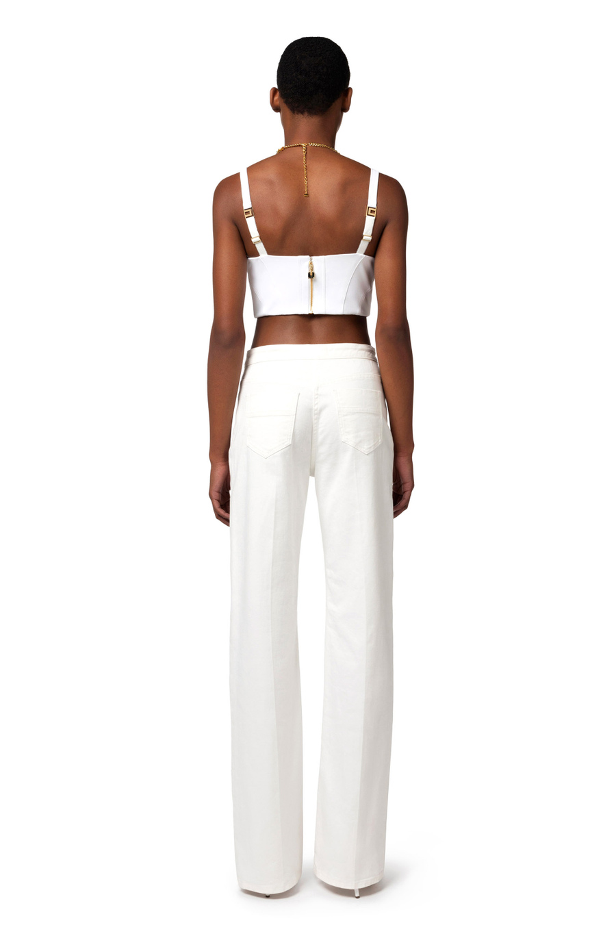 Straight jeans with patch pockets - Elisabetta Franchi® Outlet