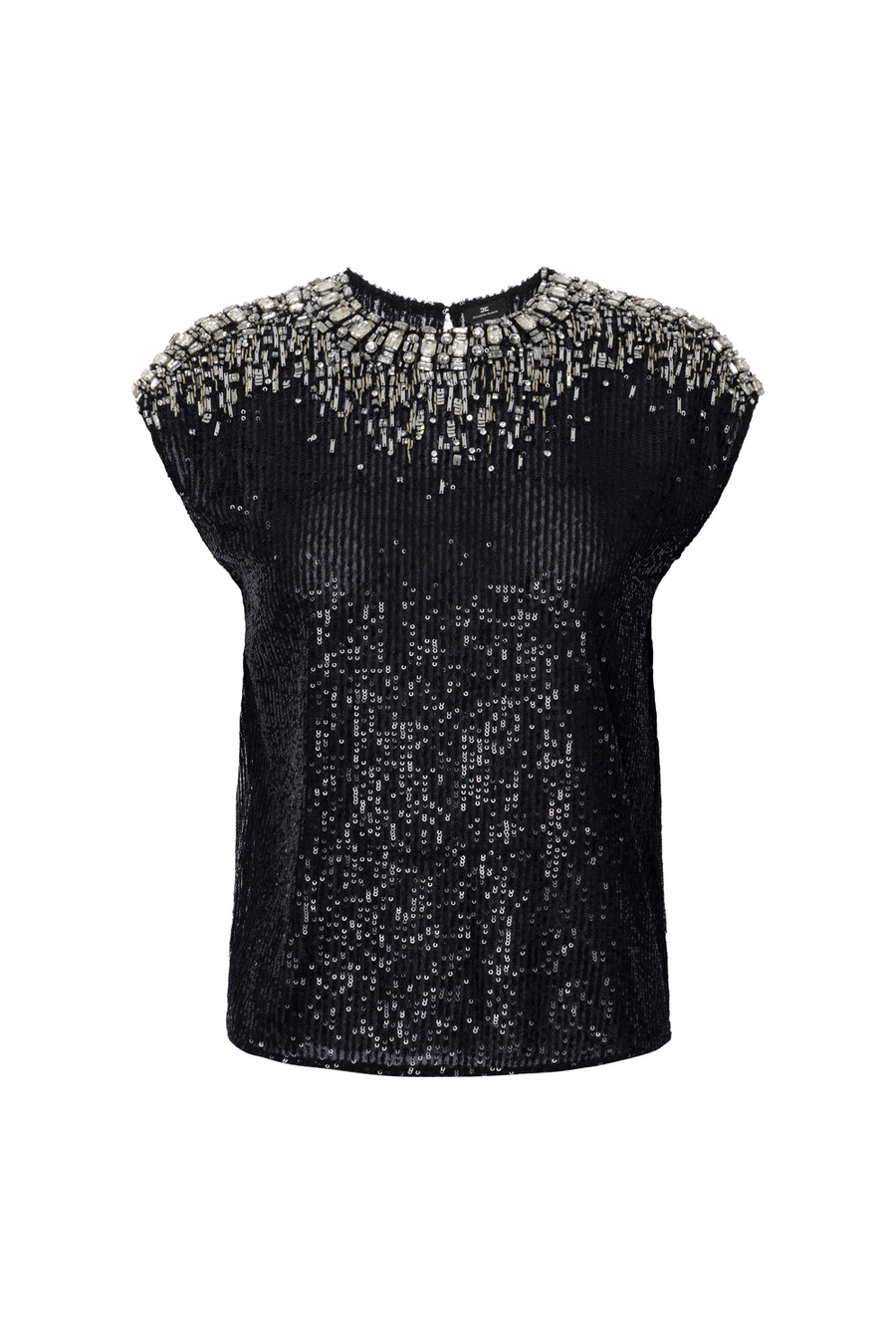 Top in embroidered tulle - Elisabetta Franchi® Outlet