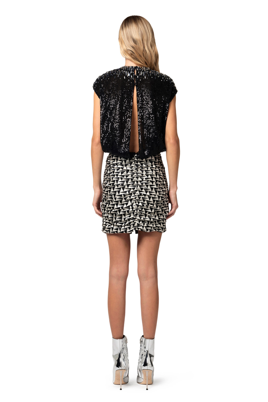 Top in embroidered tulle - Elisabetta Franchi® Outlet