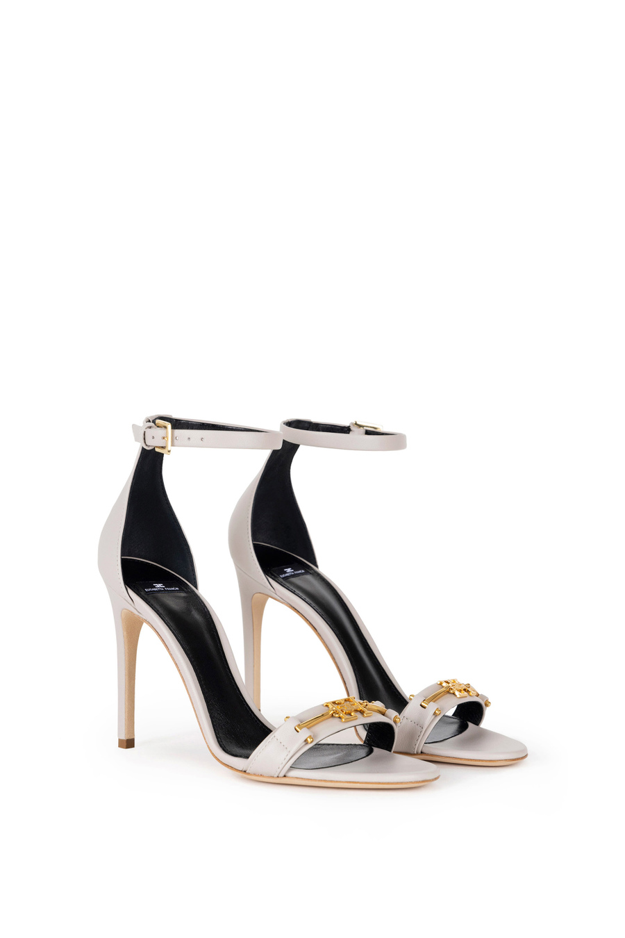 Leather sandals with horsebit - Elisabetta Franchi® Outlet