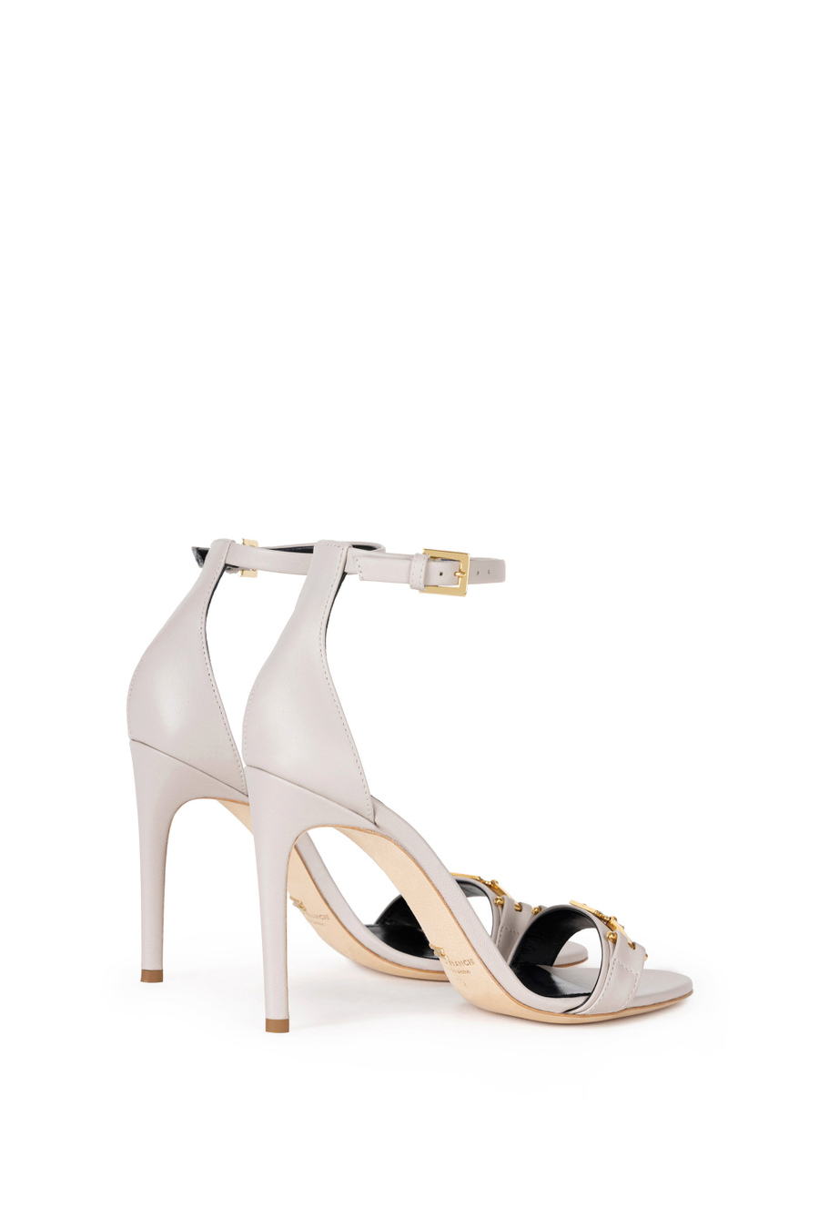 Leather sandals with horsebit - Elisabetta Franchi® Outlet