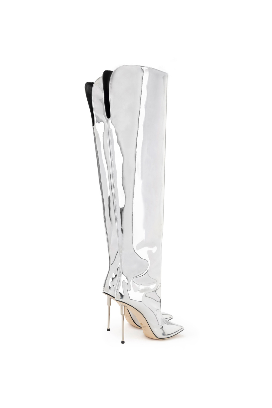 Stivali cuissard in tessuto specchiato - Elisabetta Franchi® Outlet