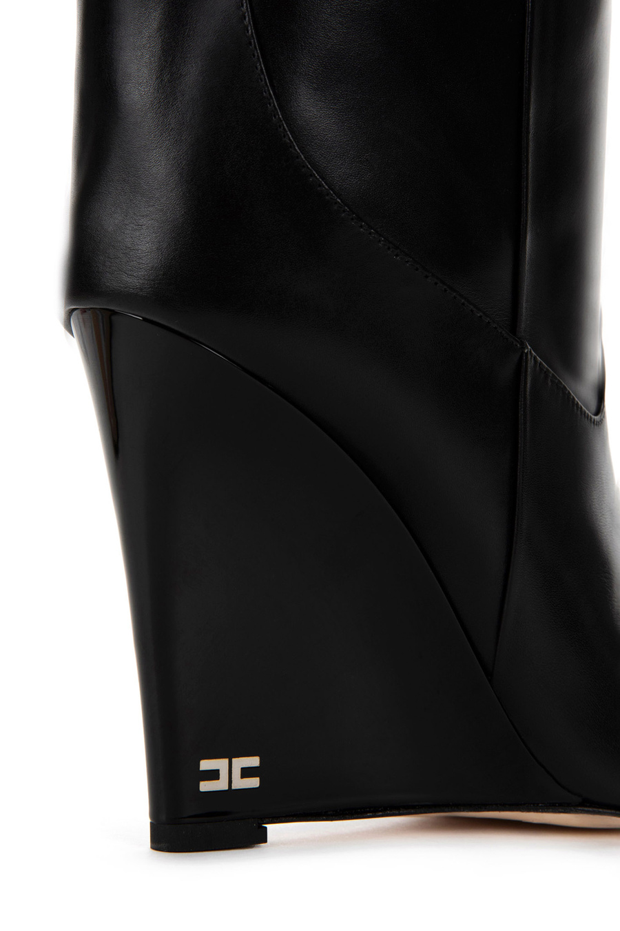 Stivale a tubo con zeppa laccata - Elisabetta Franchi® Outlet