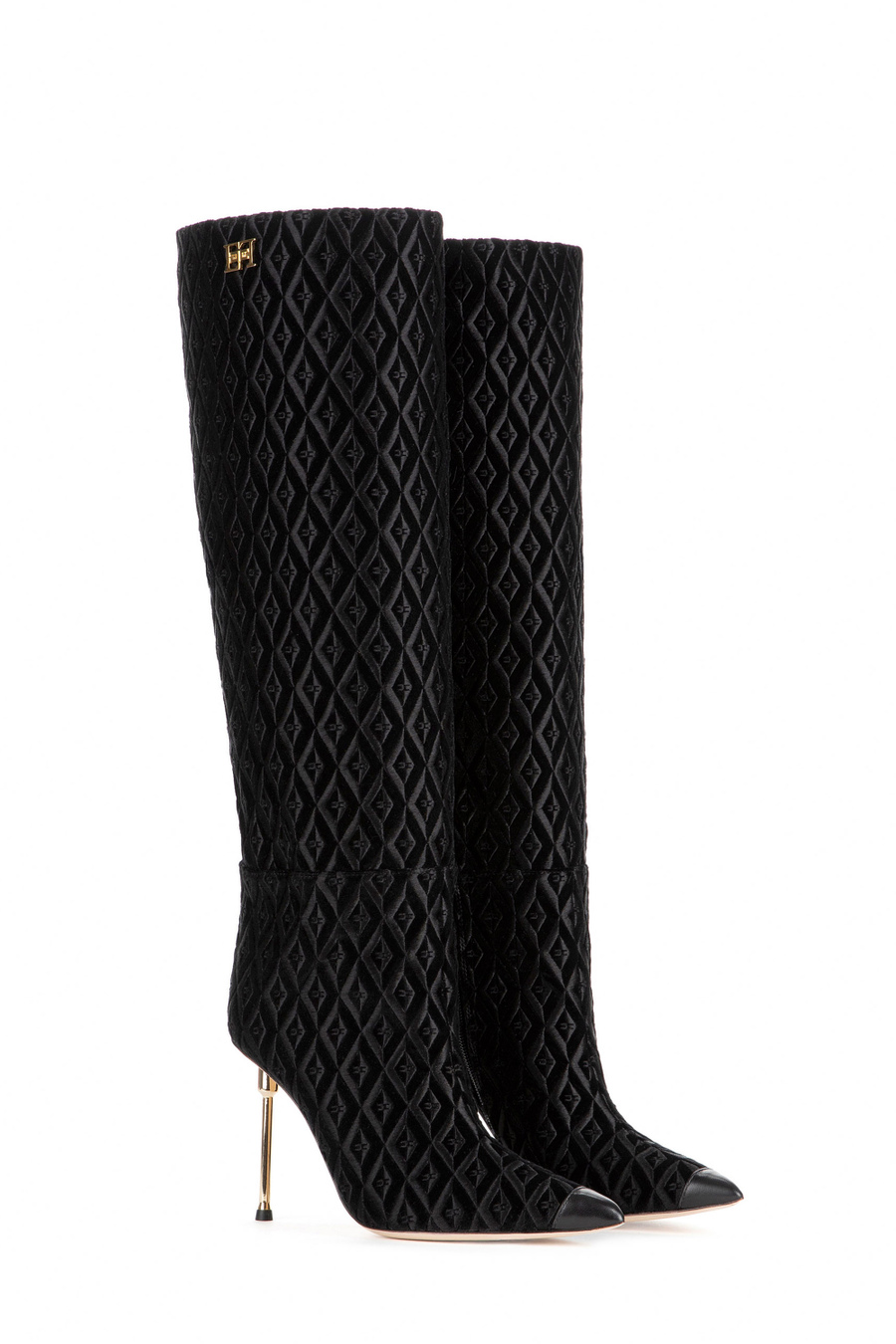 Stivale a tubo in velluto - Elisabetta Franchi® Outlet