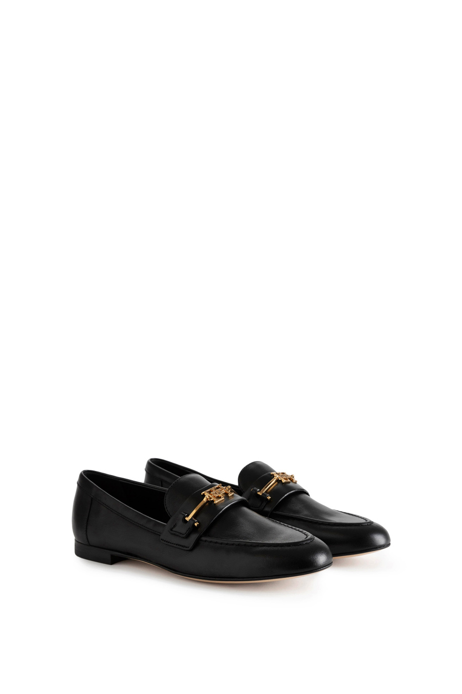 Mocassino in pelle con morsetto - Elisabetta Franchi® Outlet