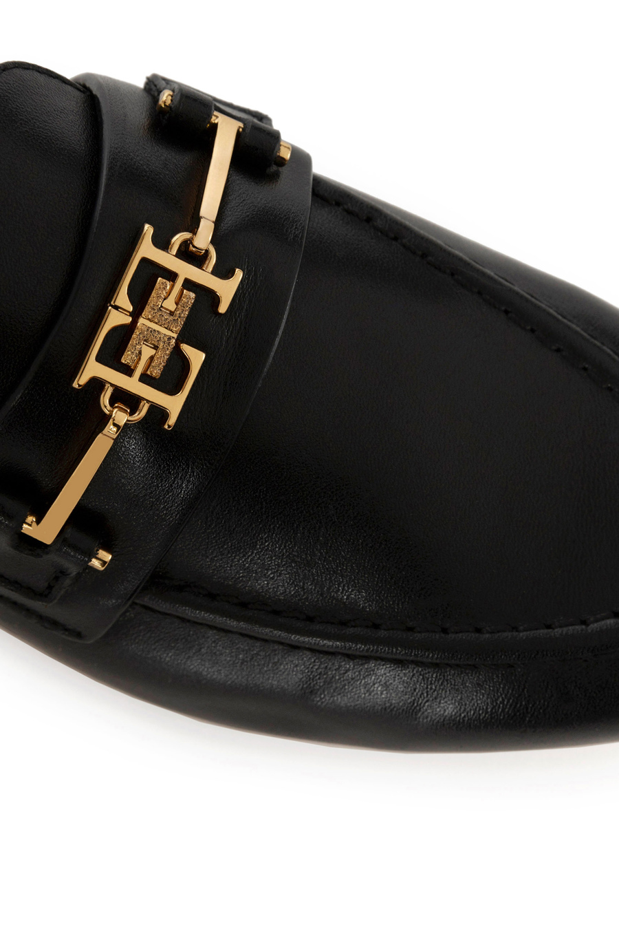 Mocassino in pelle con morsetto - Elisabetta Franchi® Outlet
