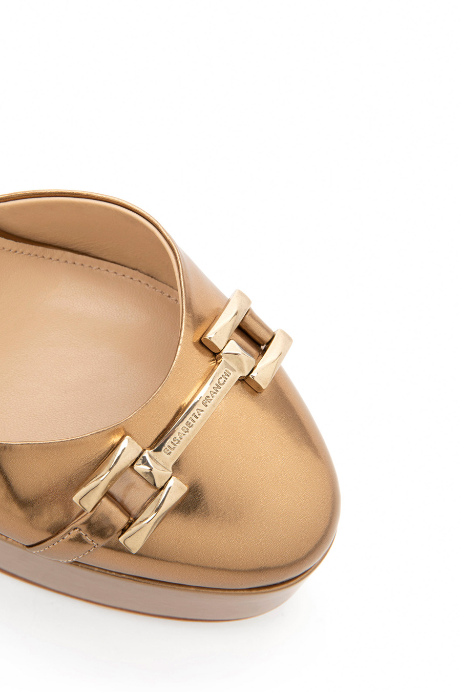 Platform sandal in metallic fabric - Elisabetta Franchi® Outlet