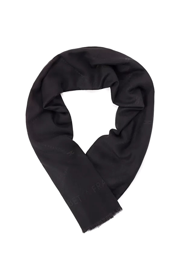 Pashmina with logo print - Elisabetta Franchi® Outlet