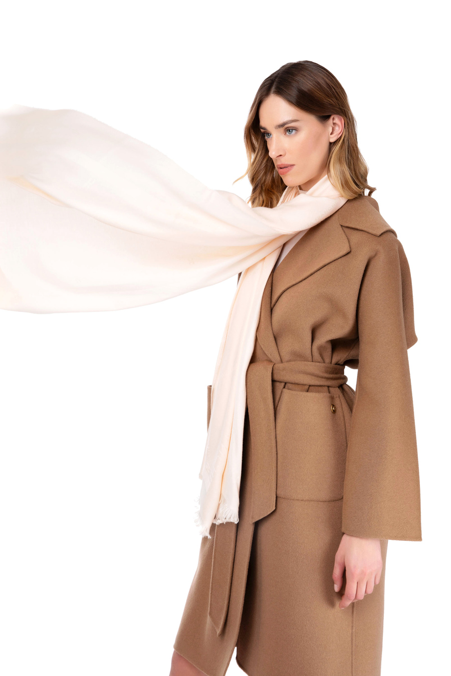 Pashmina with logo print - Elisabetta Franchi® Outlet