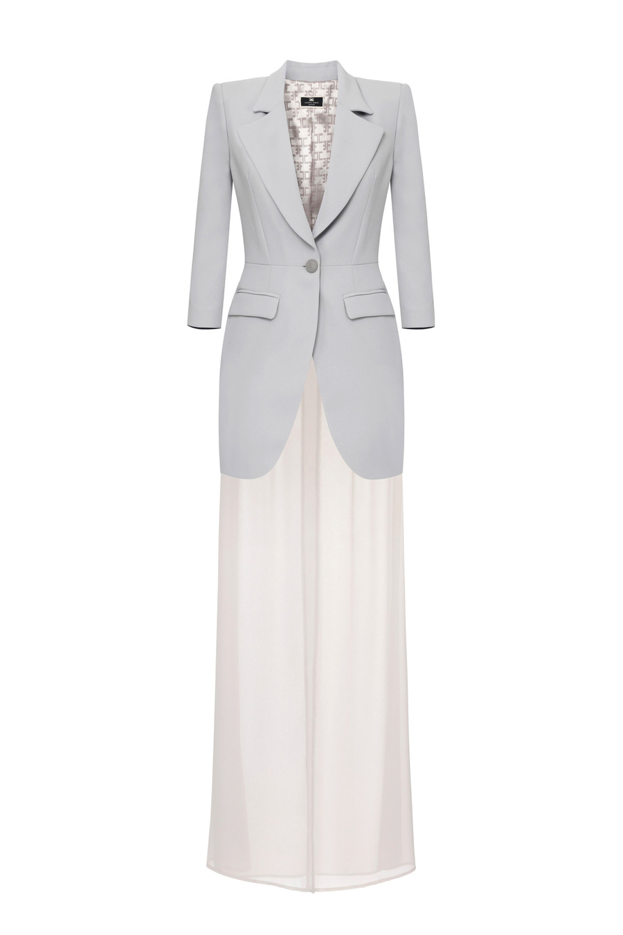 Crêpe jacket and georgette skirt outfit - Elisabetta Franchi® Outlet