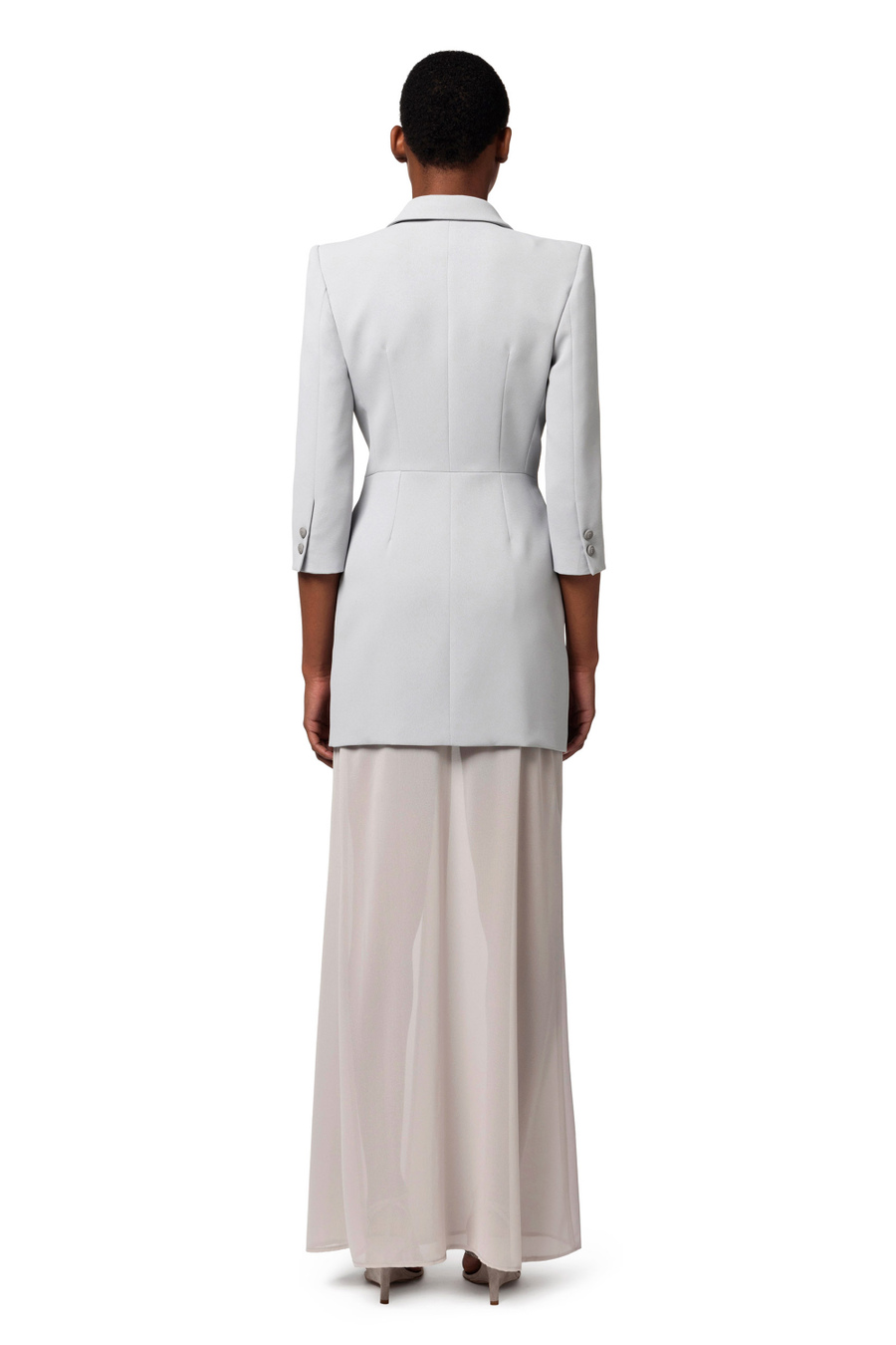 Crêpe jacket and georgette skirt outfit - Elisabetta Franchi® Outlet