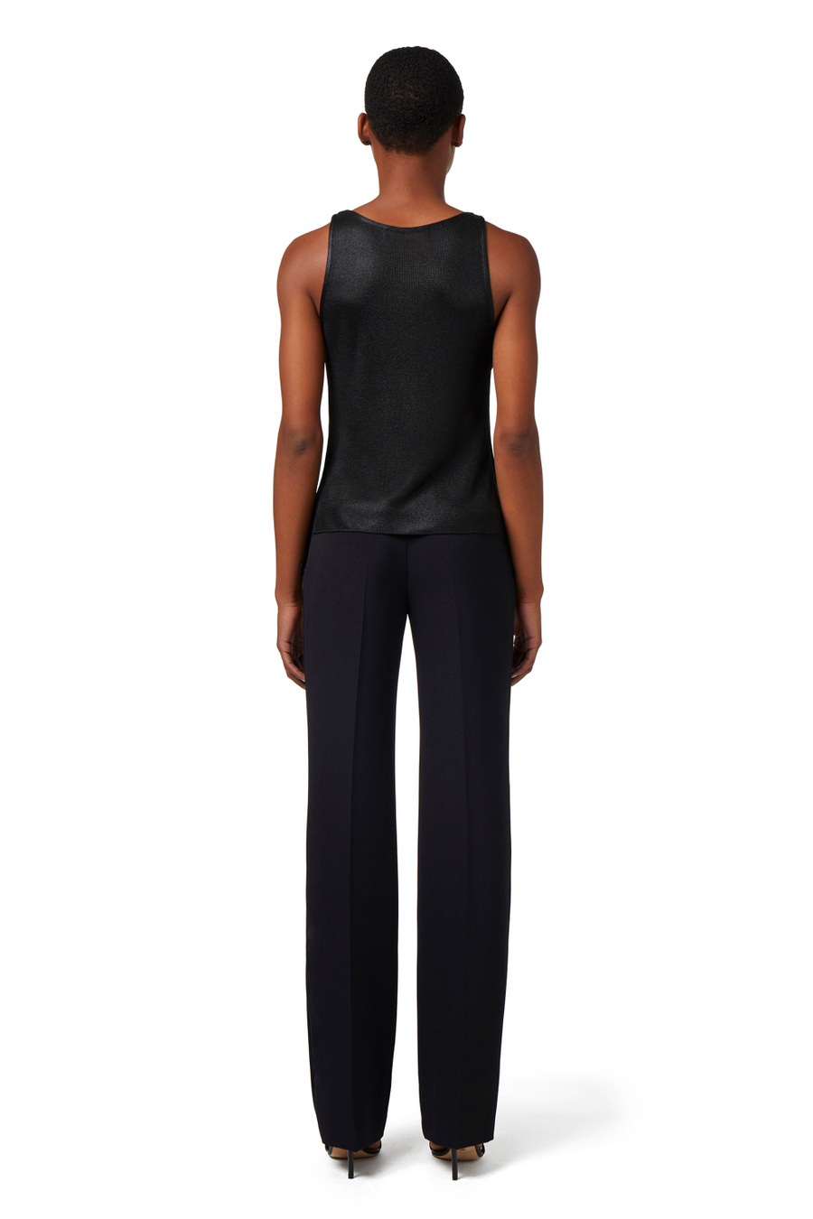 Top in laminated viscose fabric with charms - Elisabetta Franchi® Outlet