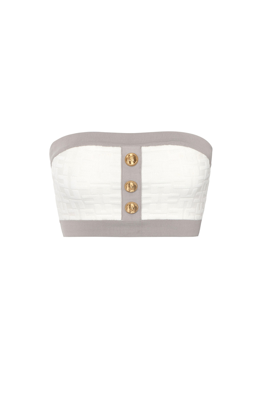 Embossed viscose bandeau top - Elisabetta Franchi® Outlet