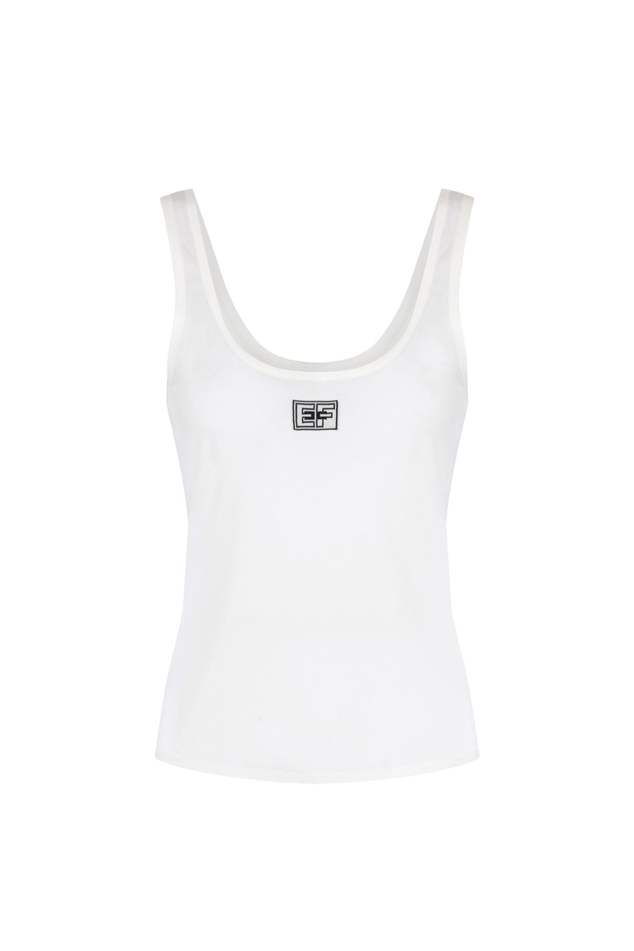 Rayon top with logo - Elisabetta Franchi® Outlet