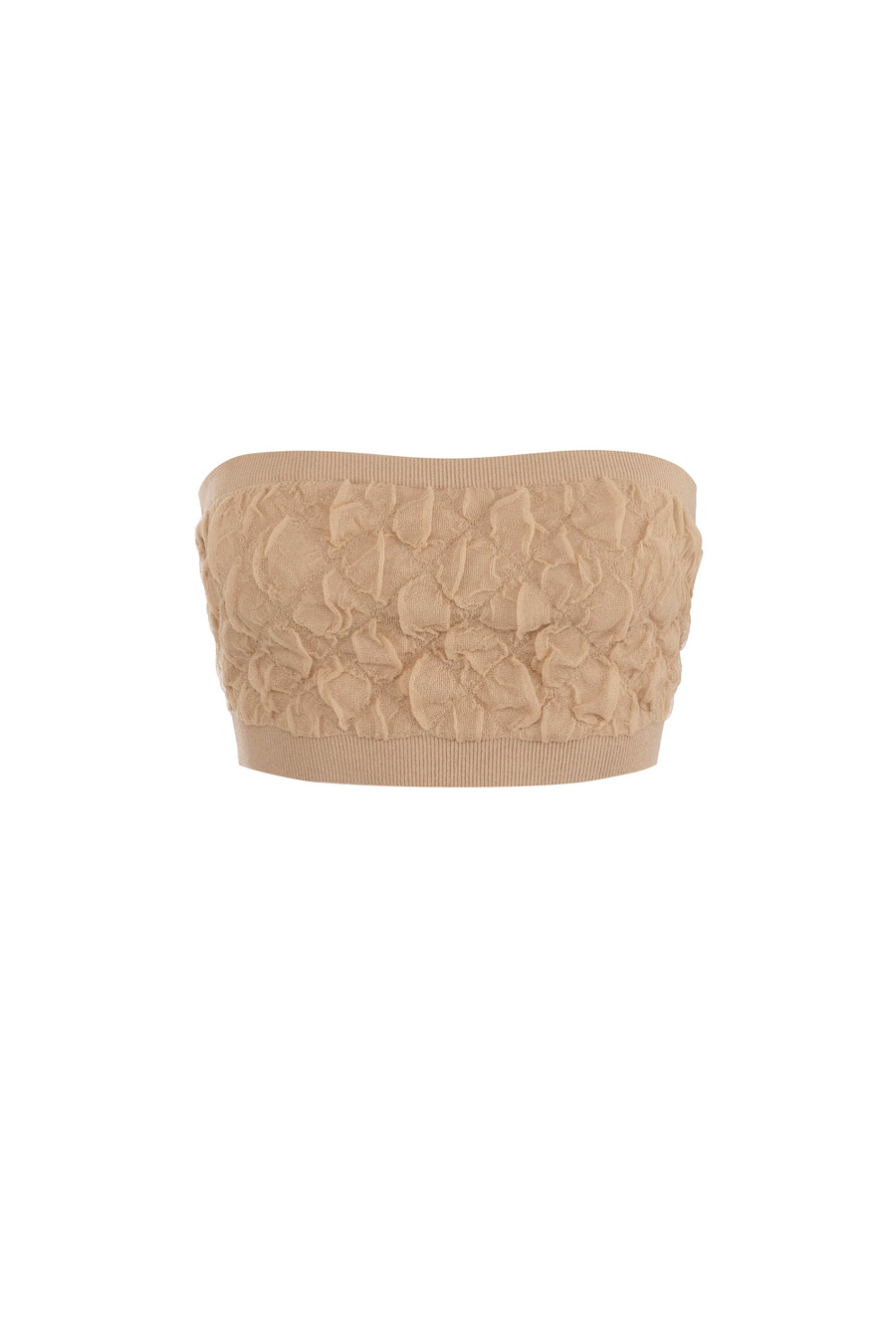 Embossed viscose bandeau top - Elisabetta Franchi® Outlet