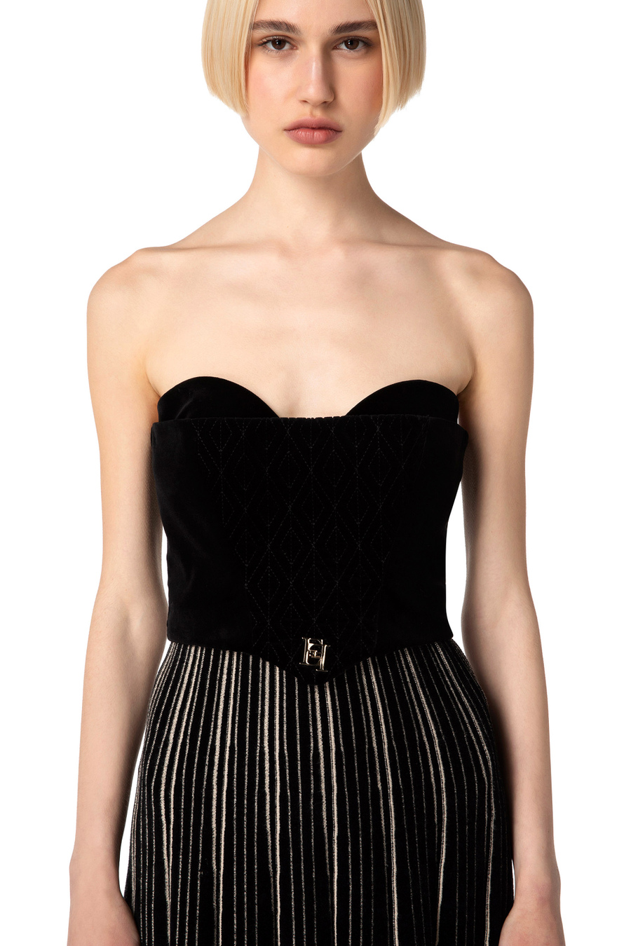 Top bustier in velluto - Elisabetta Franchi® Outlet