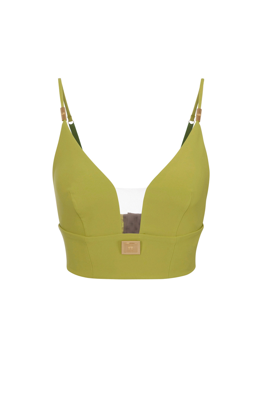 Top in crêpe fabric with cups - Elisabetta Franchi® Outlet